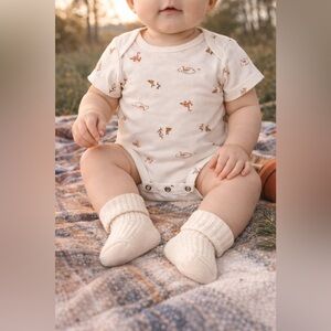 Carter's Cream Bodysuit with Brown and Tan Print